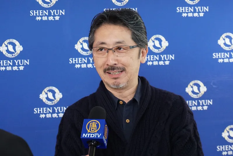 Japanese film producer Kanao Ayahito was thrilled by Shen Yun Performing Arts New York Company’s performance at Yokohama’s Kanagawa Kenmin Hall, on Jan. 9, 2020. (Lu Yong/The Epoch Times)