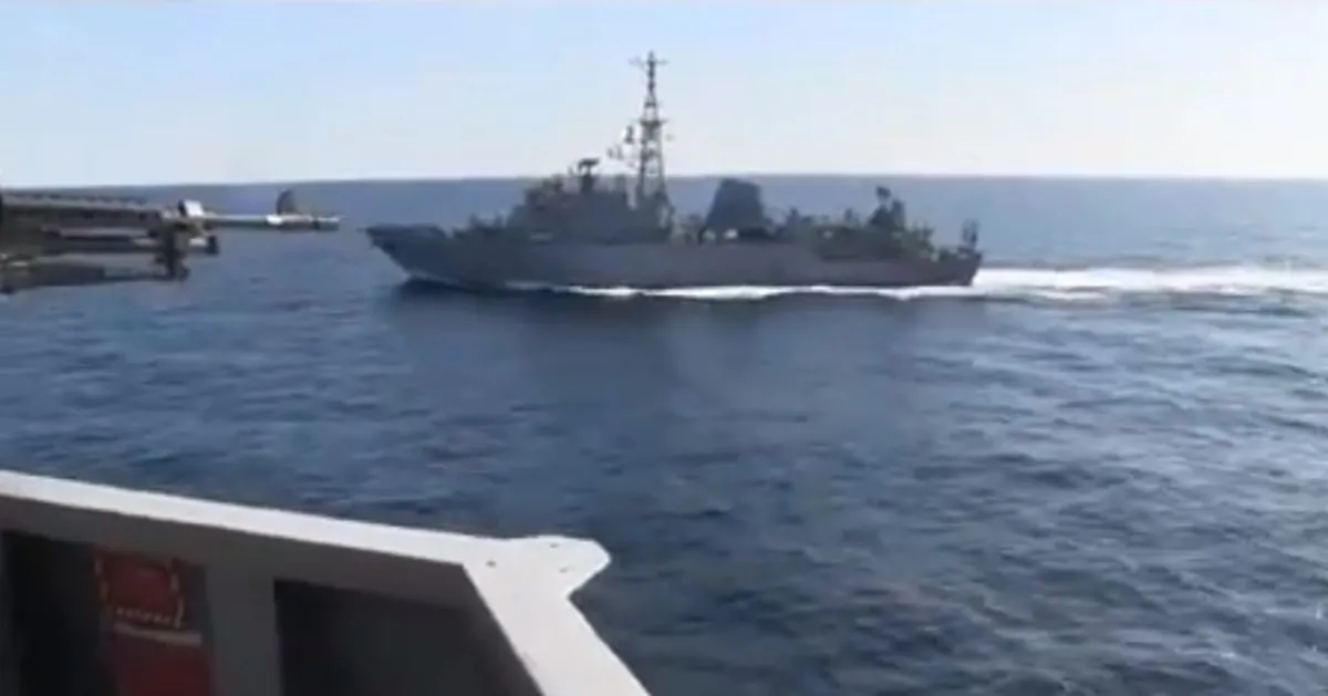 A Russian naval ship "aggressively approached" a U.S. Navy destroyer in the North Arabian Sea on Thursday, in a dangerous near-collision, authorities said on Jan. 10, 2020. (U.S. Navy Fifth Fleet)