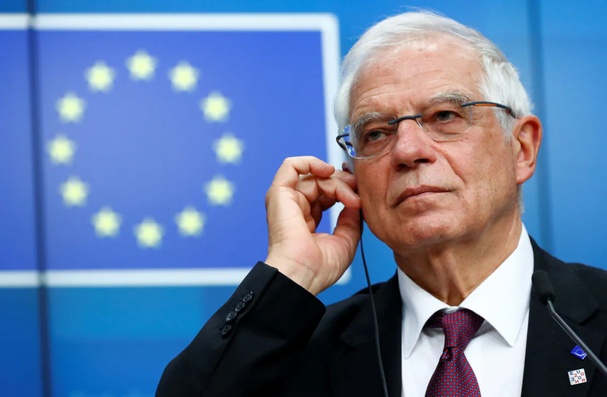 Josep Borrell, High Representative for Foreign Affairs and Security Policy and Vice-President of the European Commission holds a news conference after a European Union foreign ministers emergency meeting to discuss ways to try to save the Iran nuclear deal, in Brussels on Jan. 10, 2020. (Francois Lenoir/Reuters)