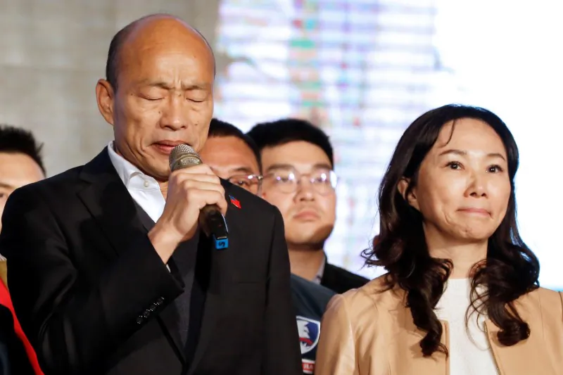 Kuomintang party's presidential candidate Han Kuo-yu admits defeat in presidential election in Kaohsiung, Taiwan Jan. 11, 2020. (Ann Wang/Reuters)