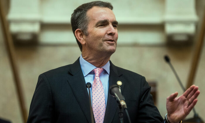 Gov. Ralph Northam delivers the State of the Commonwealth address at the Virginia State Capitol in Richmond, Va., on Jan. 8, 2020. (Zach Gibson/Getty Images)