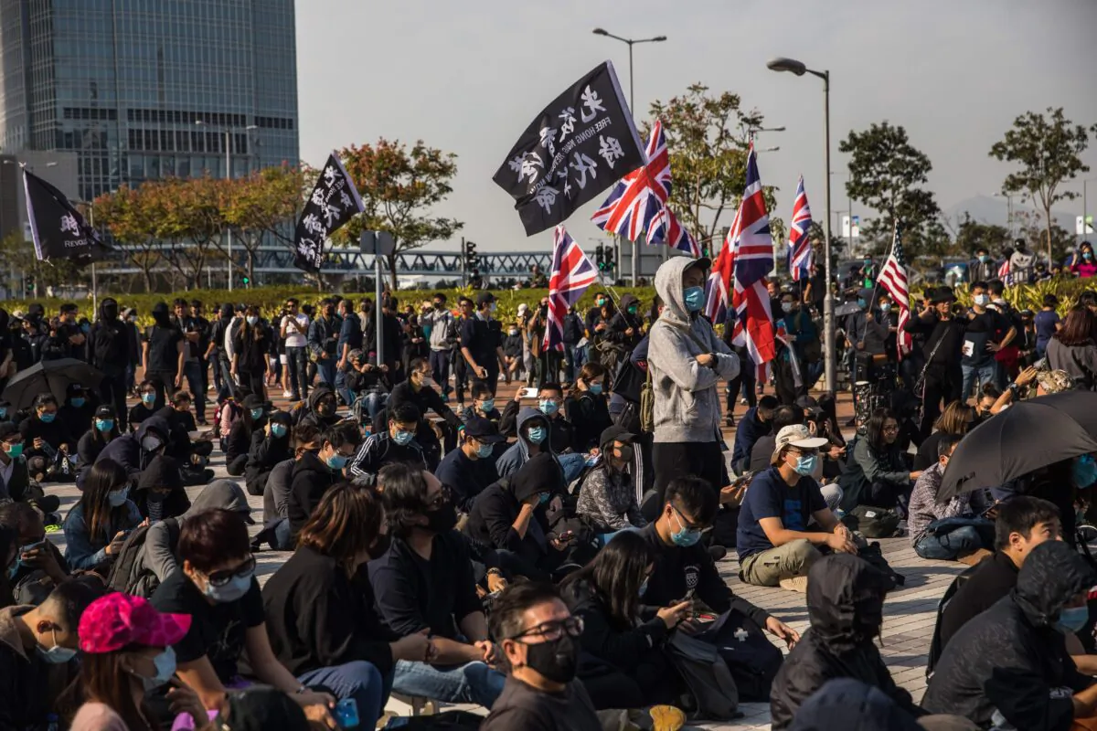 Pro-democracy protesters attend a rally at Edinburgh Place in the Central district of Hong Kong on Jan. 12, 2020. (DALE DE LA REY/AFP via Getty Images)