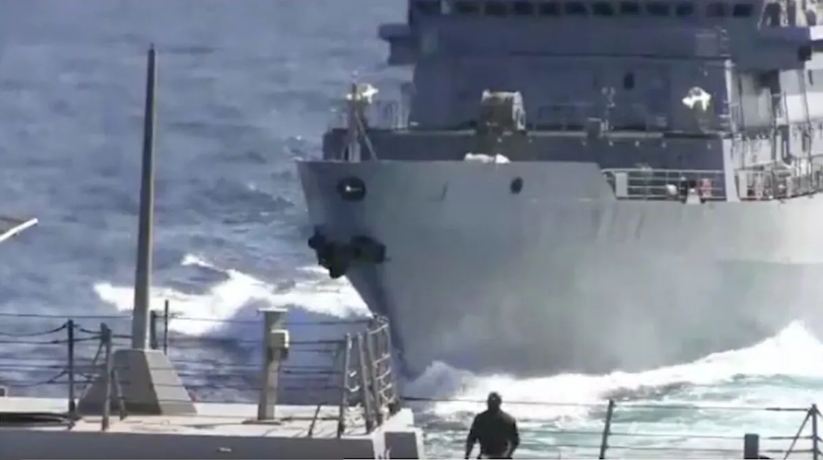 The U.S. Navy said the Russian ship ignored warnings and risked getting into an accident with the Farragut. The Navy's Fifth Fleet also posted videos of the Russian ship appearing to get quite close to its U.S. counterpart. (US Navy)