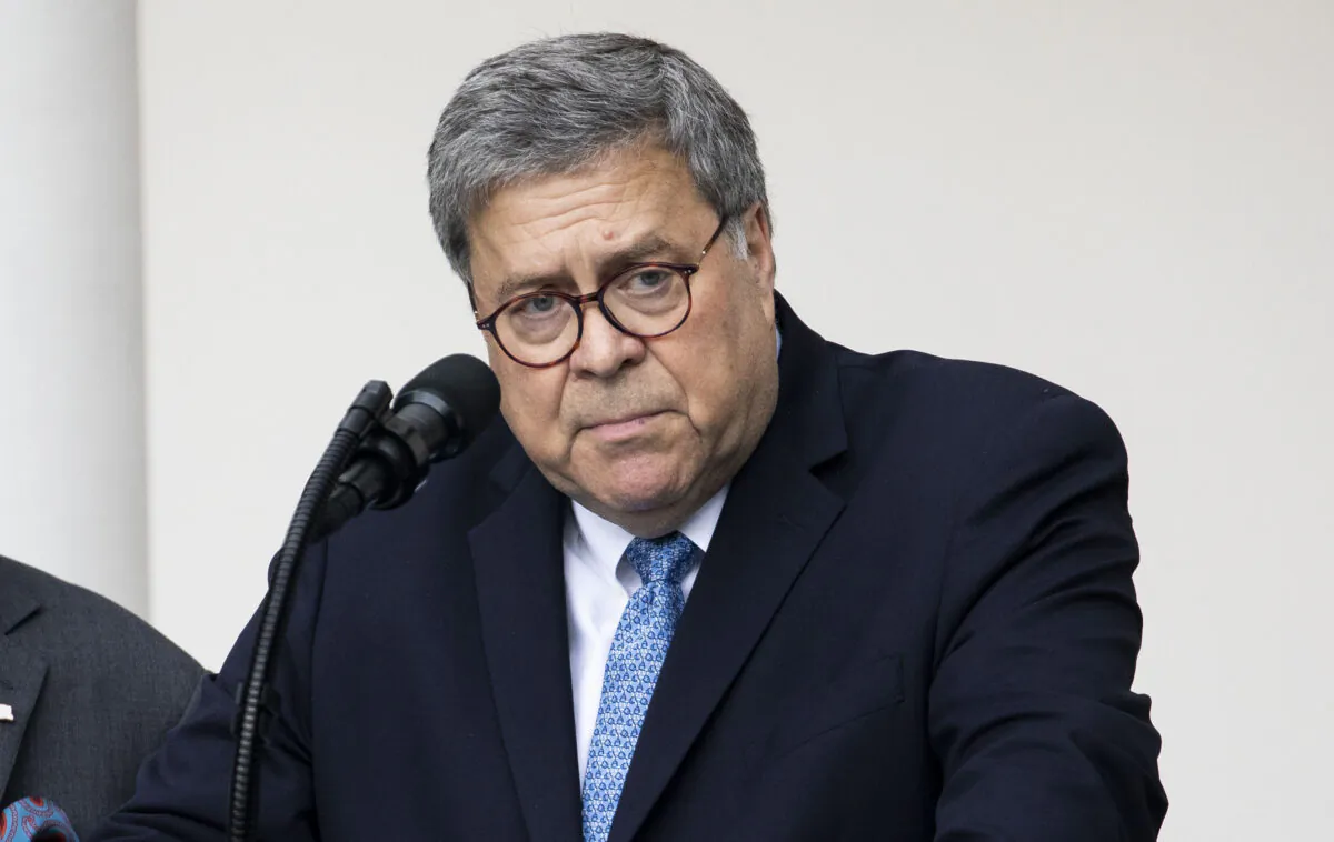 Attorney General William Barr in the White House Rose Garden in Washington, on July 11, 2019. (Charlotte Cuthbertson/The Epoch Times)