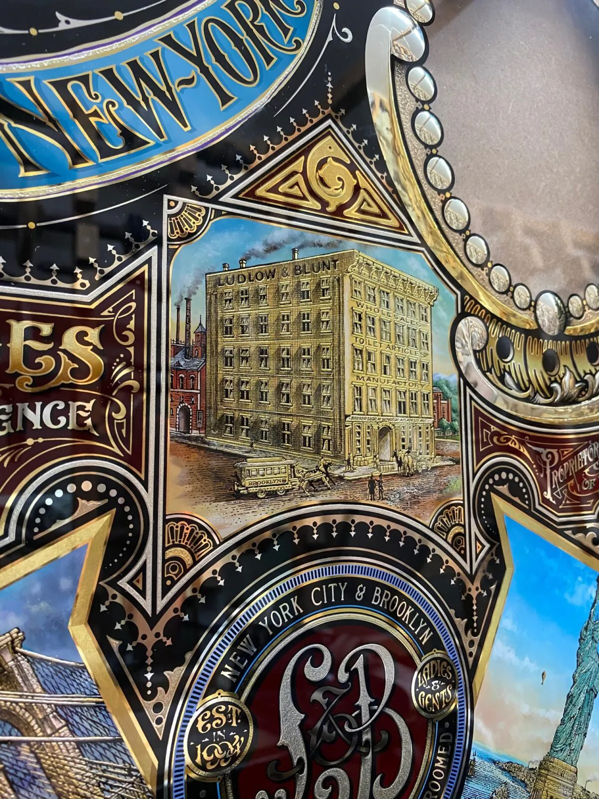 A detail of the glass panel that David Adrian Smith is making for Ludlow Blunt hair salon. The panel will be hand delivered in March 2020. (Courtesy of David A. Smith)