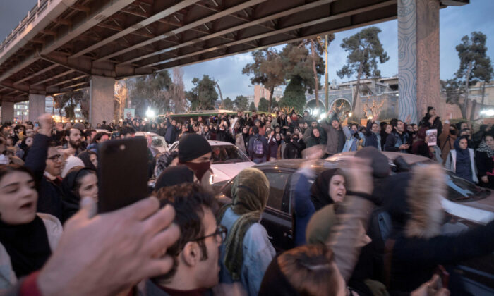 Iranians demonstrate against the regime in Tehran, Iran, on Jan. 11, 2020. (Obtained from social media by Reuters)