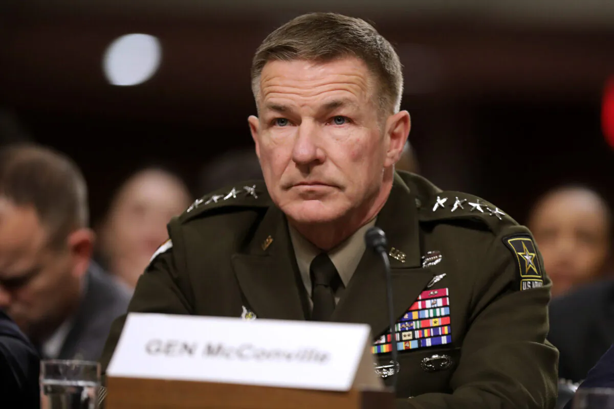 Army Chief of Staff Gen. James McConville testifies before the Senate Armed Services Committee in the Dirksen Senate Office Building on Capitol Hill Dec. 3, 2019 in Washington. (Chip Somodevilla/Getty Images)