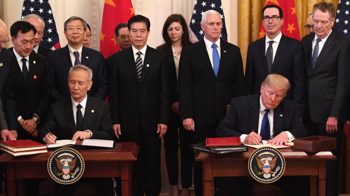 Liu He and President Donald Trump