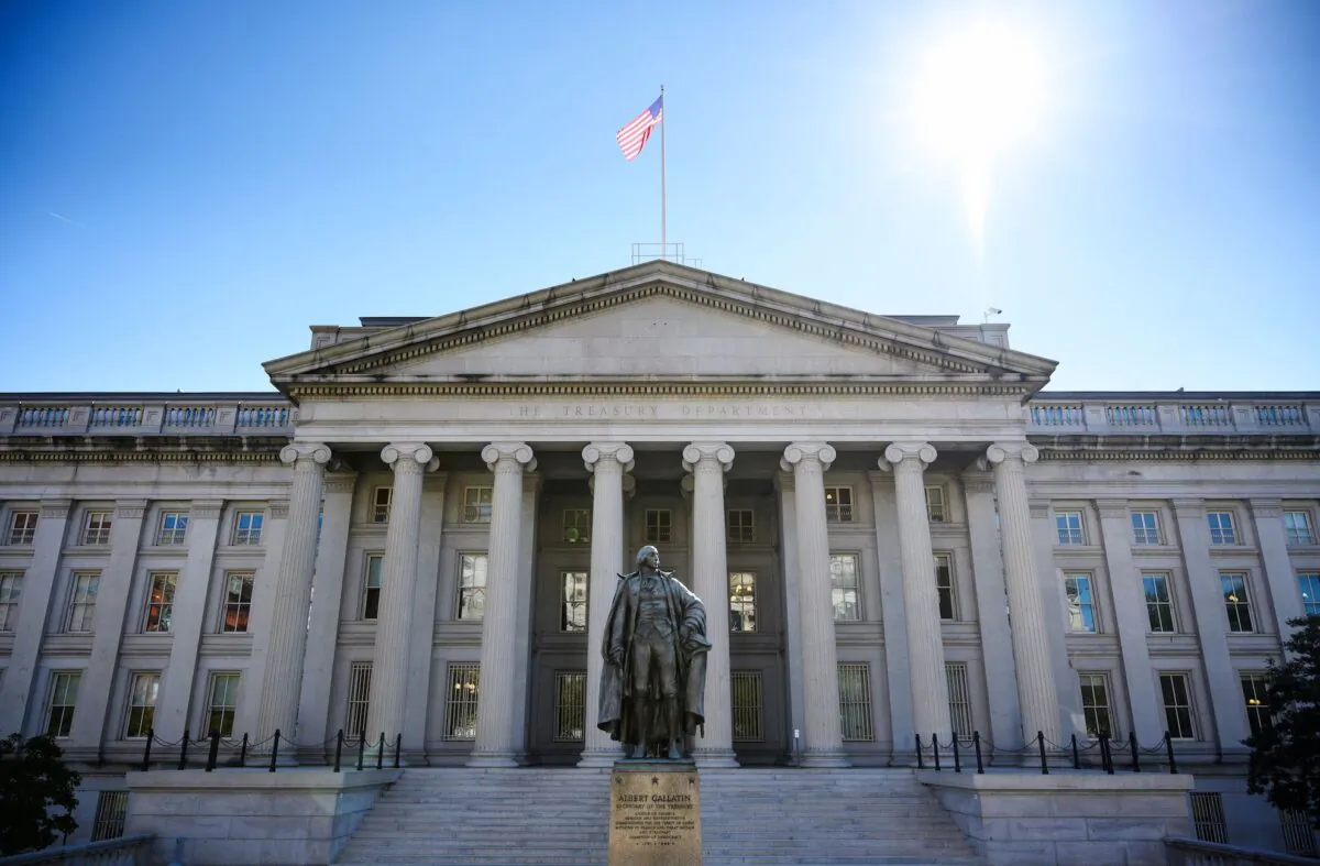 The U.S. Treasury Department building in Washington, on Oct. 18, 2018. (Mandel Ngan/AFP via Getty Images)