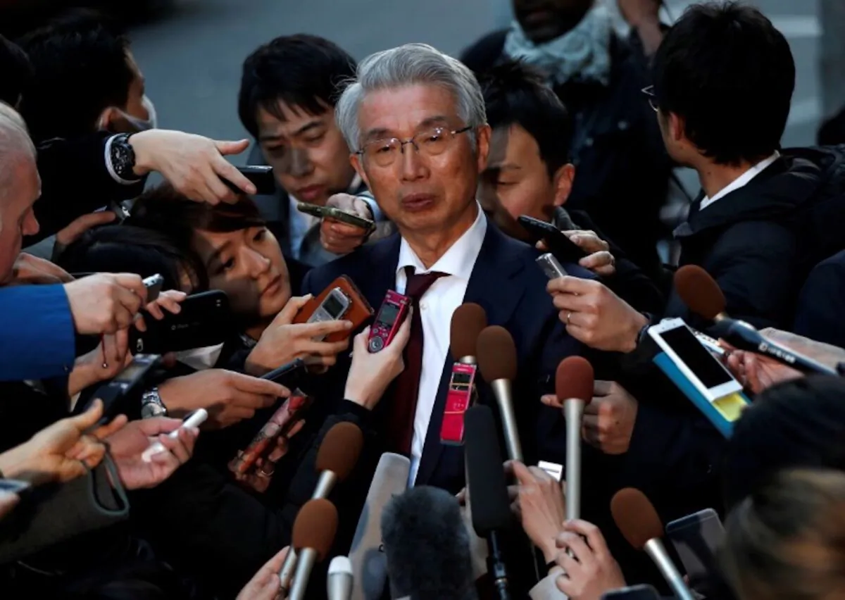 unichiro Hironaka, chief lawyer of the former Nissan Motor chairman Carlos Ghosn, attends a news conference at Foreign Correspondents' Club of Japan in Tokyo on April 9, 2019. (Issei Kato/Reuters-File)
