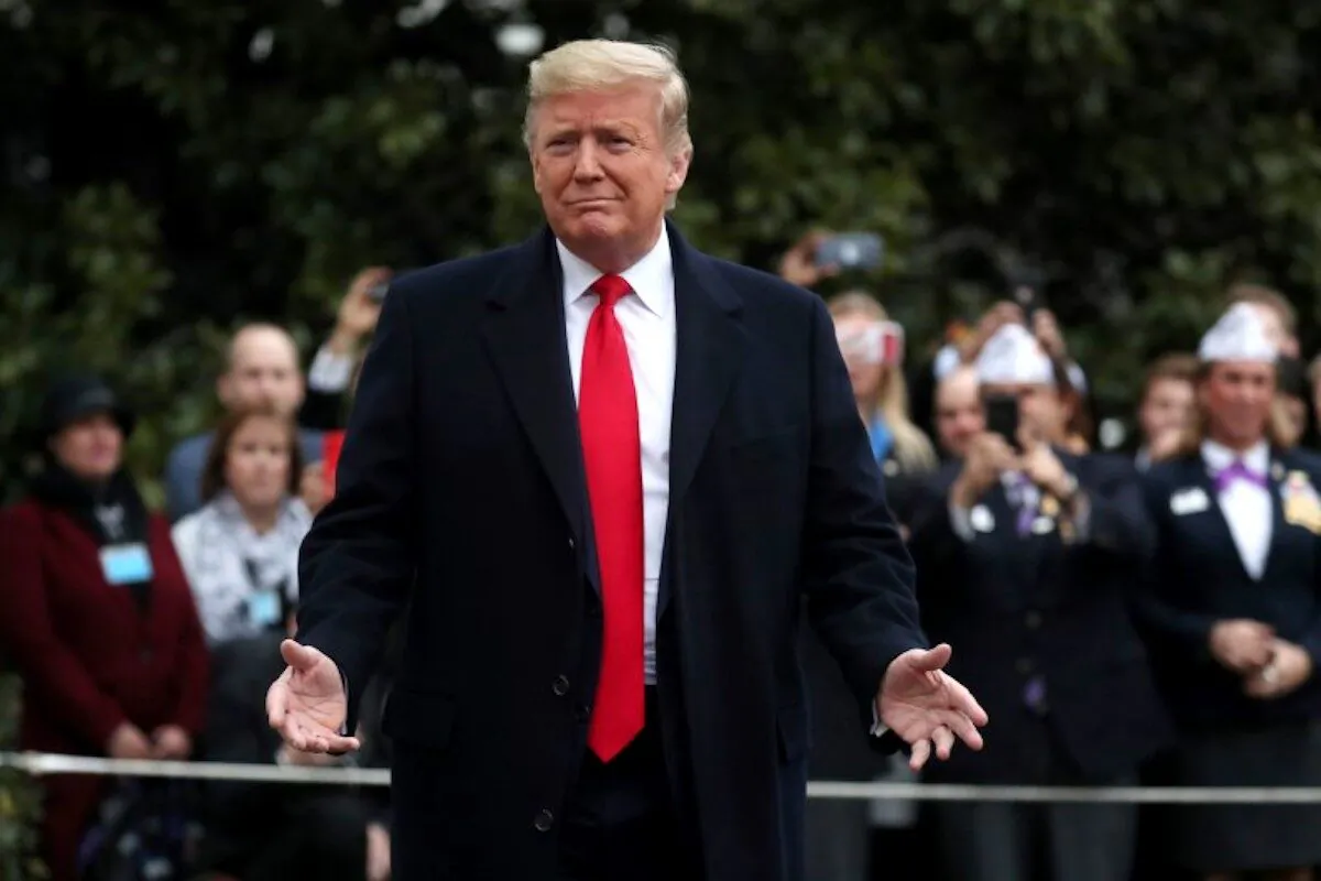 President Donald Trump speaks to reporters as he departs for travel to New Orleans, La., from the South Lawn of the White House in Washington, on Jan. 13, 2020. (Leah Millis/Reuters)