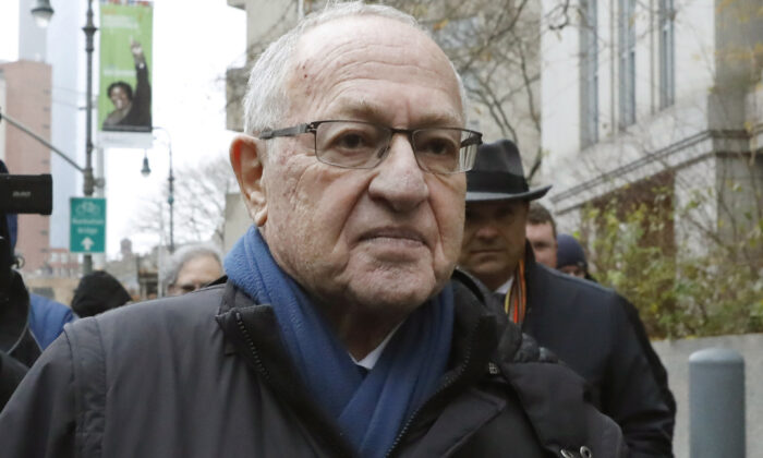 Attorney Alan Dershowitz leaves federal court in New York City on Dec. 2, 2019. (Richard Drew/AP Photo)