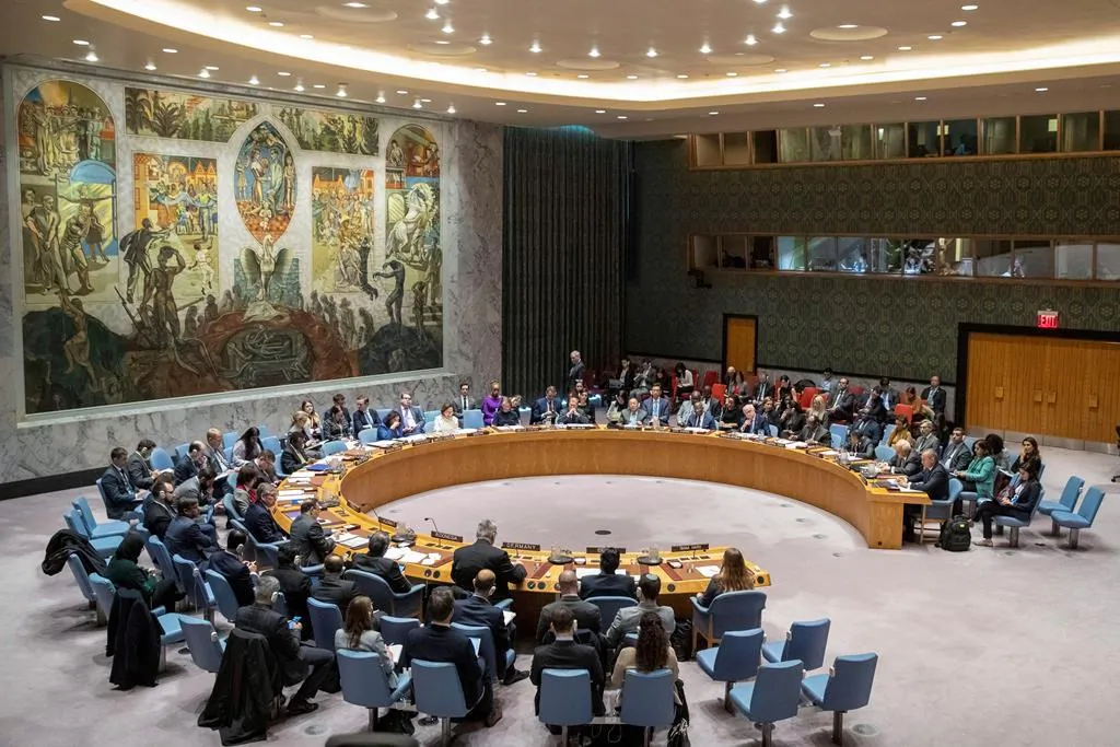 The UN Security Council holds a meeting on the Middle East on Nov. 20, 2019 at the United Nations headquarters. (The Canadian Press/AP-Mary Altaffer)