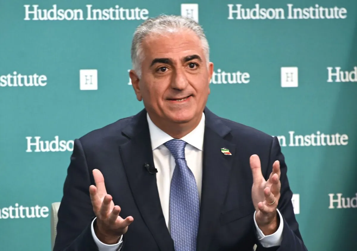 Reza Pahlavi, former Crown Prince of Iran, speaks about current events in Iran at the Hudson Institute in Washington on Jan. 15, 2020. (Photo by Eva Hambach/AFP/Getty Images)