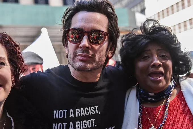 Brandon Straka, founder of the 'WalkAway' movement, (C) attends a rally in support of U.S. President Donald Trump near Trump Tower in New York City on March 23, 2019. (Stephanie Keith/Getty Images)