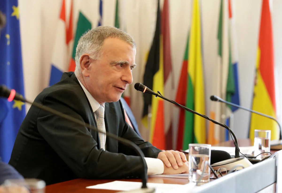 EU Ambassador to China Nicolas Chapuis speaks at a news conference in Beijing, China on Jan. 17, 2020. (Jason Lee/Reuters)
