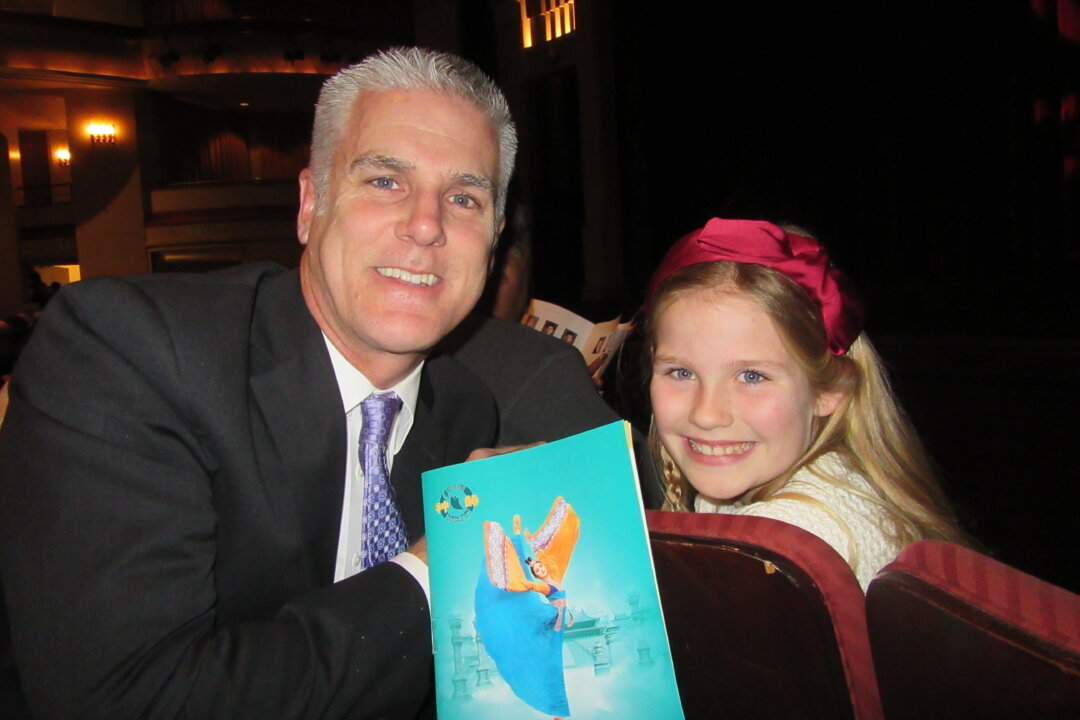 Jeff Kliewer, CEO and co-founder of Viewspark, and his daughter Alexa Joy attended Shen Yun Performing Arts at the California Center for the Performing Arts in Escondido, Calif., on Jan. 17, 2020. (Jana Li/The Epoch Times)