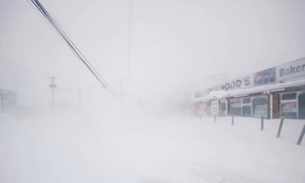 A snowy street is pictured in St. John's, Newfoundland and Labrador, Canada on Jan. 17, 2020. (Zach Bonnell/Reuters)