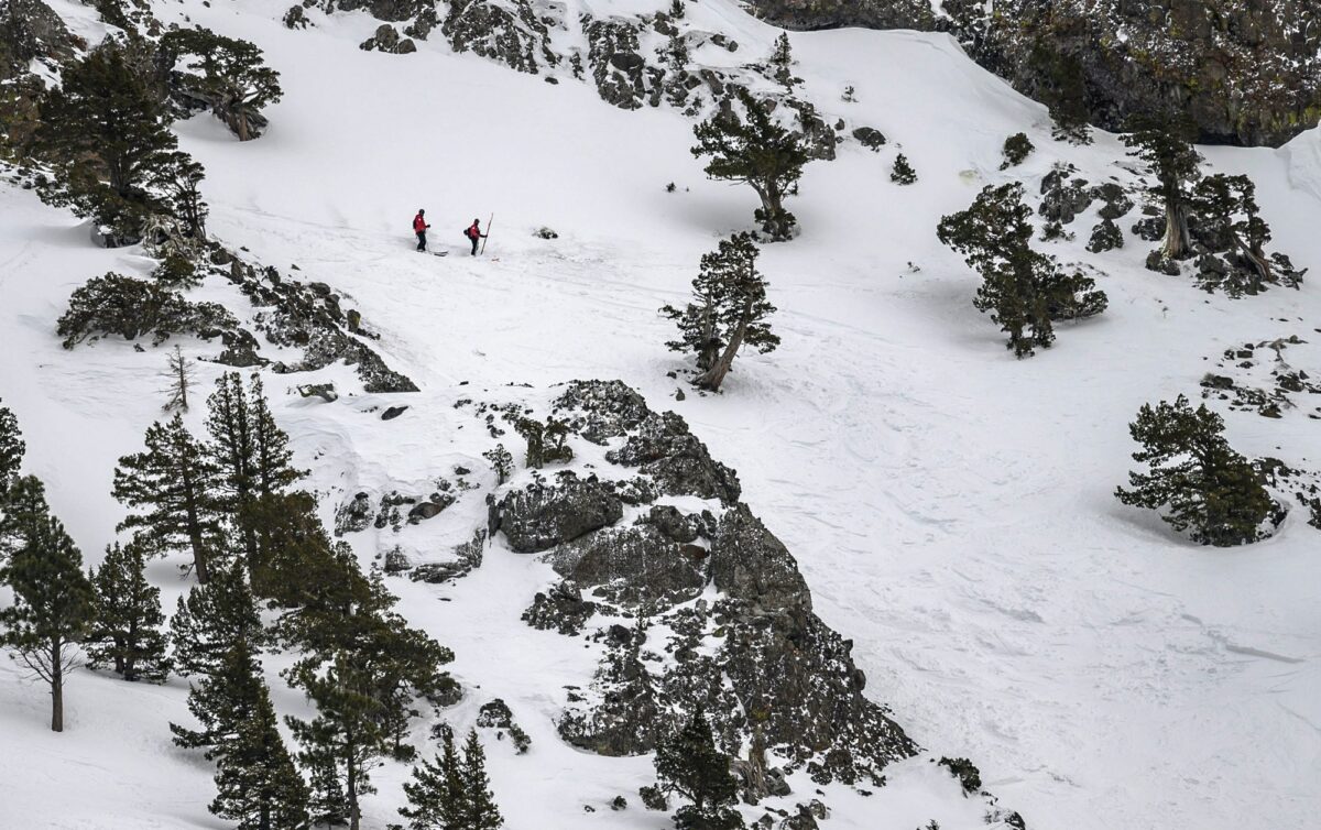 ski patrol at avalanche zone