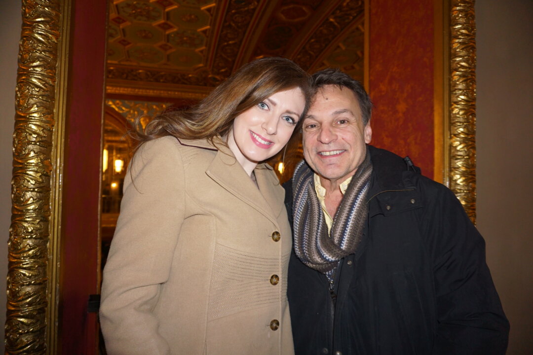 Alyssa Heller, a graphic designer and coordinator at a non-profit, attended Shen Yun Performing Arts with chef Jimmy Tsimikas at the Providence Performing Arts Center in Rhode Island, on Jan. 18, 2020. (Sally Sun/The Epoch Times)