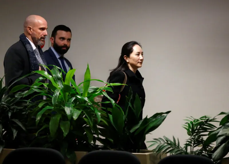 Huawei Chief Financial Officer Meng Wanzhou leaves B.C. Supreme Court for lunch break during the first day of her extradition trial in Vancouver, British Columbia, Canada, on Jan. 20, 2020. (REUTERS/Lindsey Wasson)