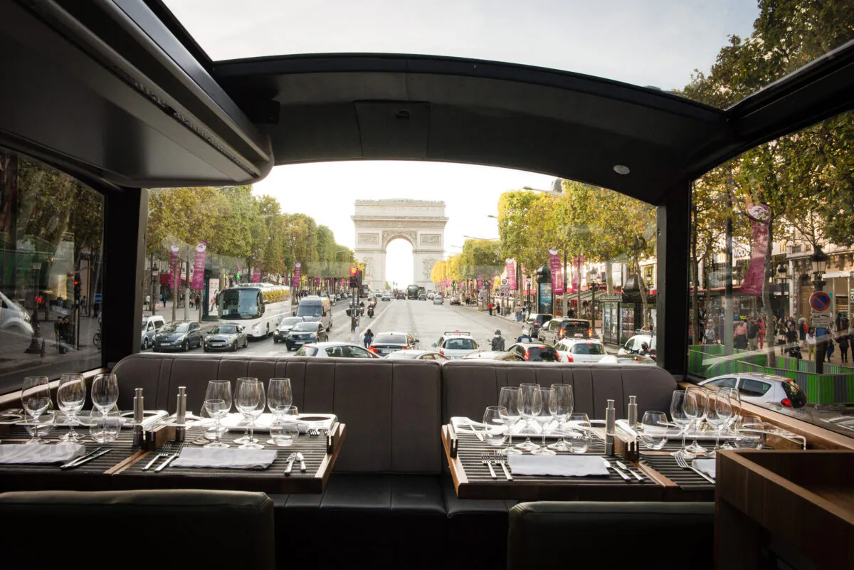 Your dinner aboard Bustronome starts near the
Champs-Elysées. (Courtesy of Bustronome)