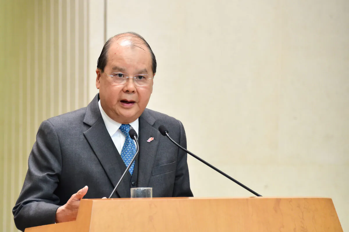 Hong Kong Chief Secretary for Administration Matthew Cheung speaks at a press conference in Hong Kong on Jan. 21, 2020. (Bill Cox/The Epoch Times)