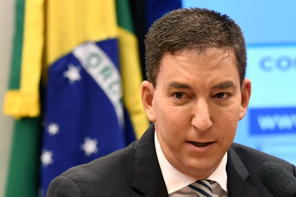Glenn Greenwald, founder and editor of The Intercept website during a hearing at the Lower House's Human Rights Commission in Brasilia, Brazil, on June 25, 2019. (Evaristo Sa/AFP via Getty Images)