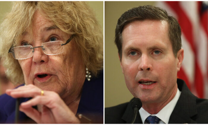 (L) House Administration Committee chairperson Rep. Zoe Lofgren (D-Calif.) and (R) House Administration Committee ranking member Rep. Rodney Davis (R-Ill.)) speak during a hearing on "2020 Election Security-Perspectives from Voting System Vendors and Experts." before the Committee on Jan. 9, 2020 on Capitol Hill in Washington, DC. (Alex Wong/Getty Images).