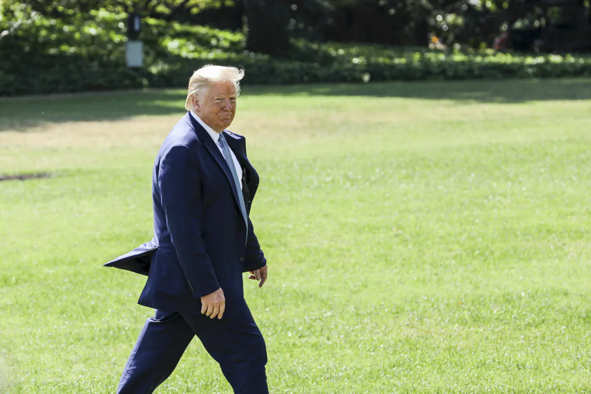 President Donald Trump arrives at the White House in Washington on Oct. 4, 2019. (Charlotte Cuthbertson/The Epoch Times)