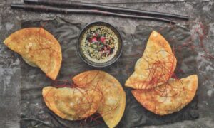Fried Korean Dumplings (Twigim Mandu) With Chile-Soy Dipping Sauce