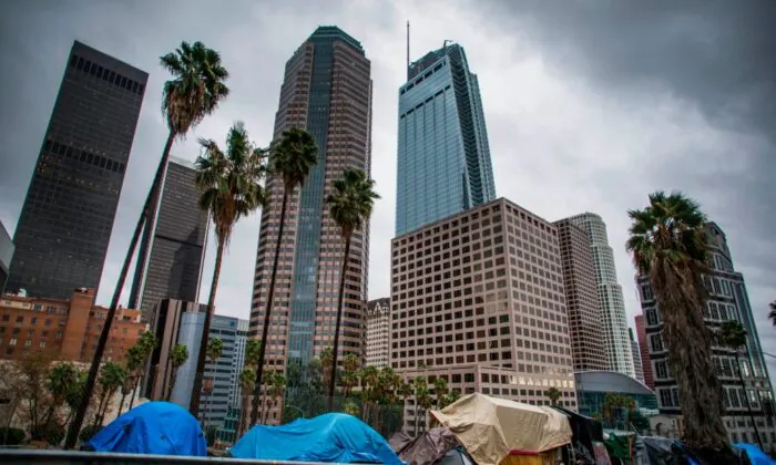 Homeless tents in downtown Los Angeles on Nov. 28, 2019. (Apu Gomes/AFP via Getty Images)
