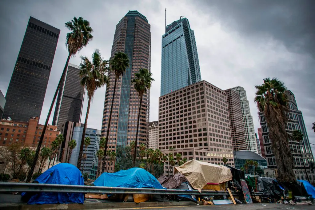 Homeless tents in downtown Los Angeles on Nov. 28, 2019. (Apu Gomes/AFP via Getty Images)