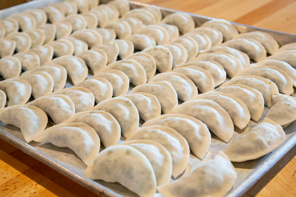 Korean style handmade pork dumplings