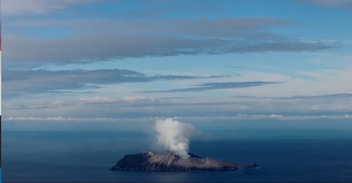 Whakaari, also known as White Island volcano, in New Zealand on Dec. 12, 2019. (Jorge Silva/Reuters)