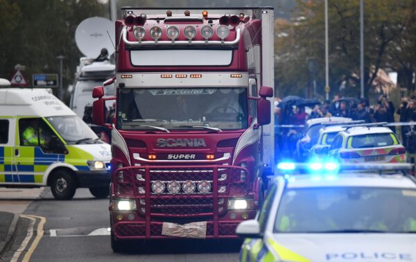 A truck with 39 dead bodies found in London 