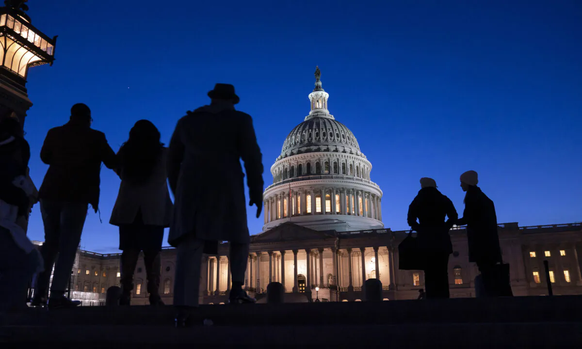 Night falls on the Capitol in Washington on Jan. 22, 2020. (J. Scott Applewhite/AP Photo)