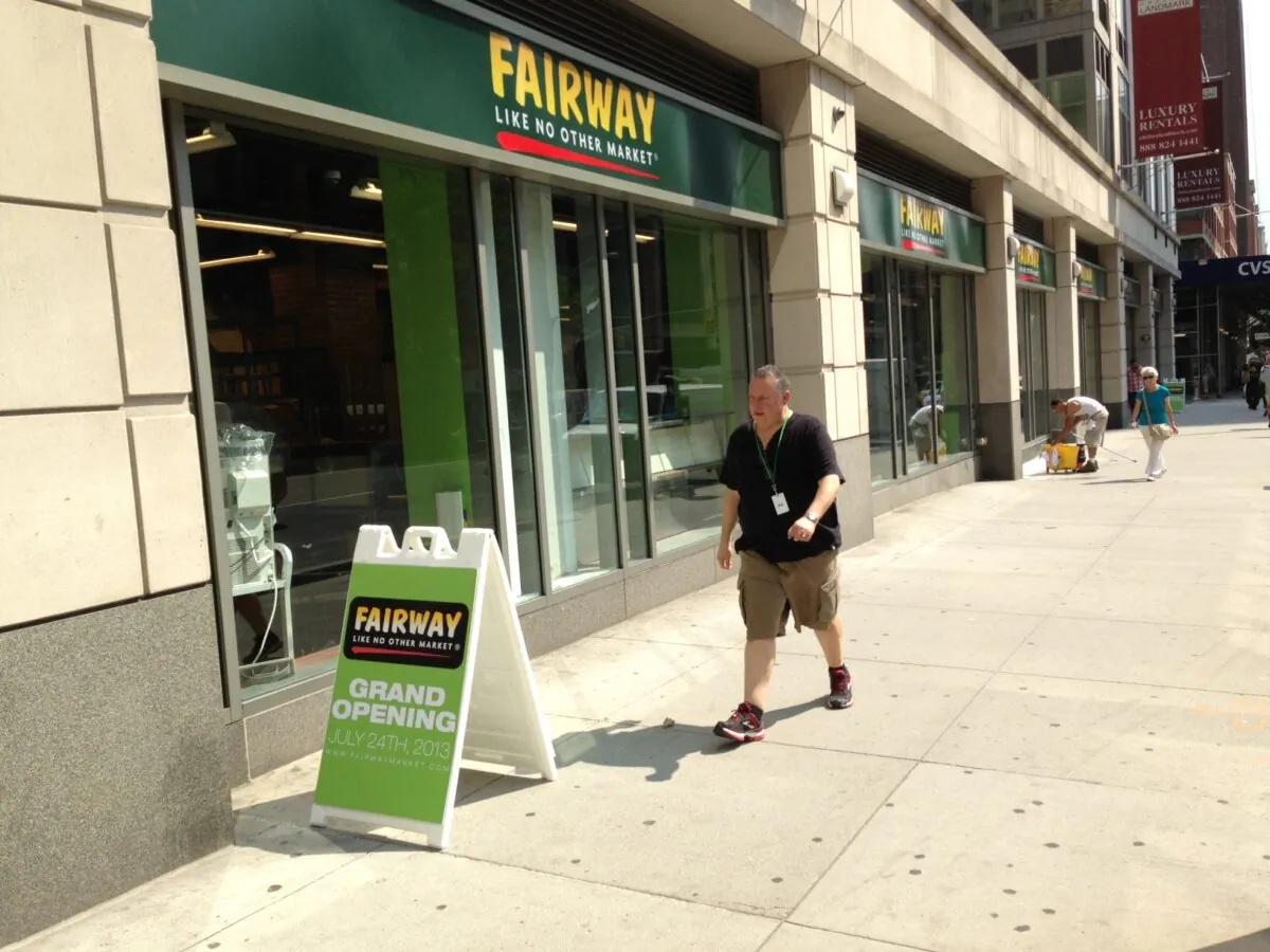 A photo of a Fairway in Chelsea New York City. It is opening on July 24, 2013 (Seth Holehouse/Epoch Times )