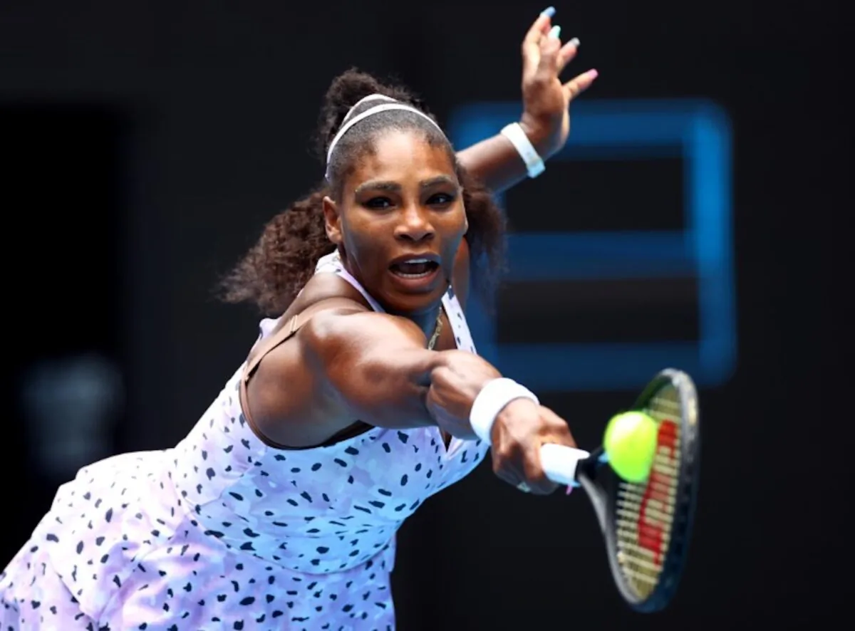 Serena Williams in action during the match against China's Qiang Wang at the 3rd round of the Australian Open, in Melbourne Park, Melbourne, Australia on Jan. 24, 2020. (Reuters/Kai Pfaffenbach)