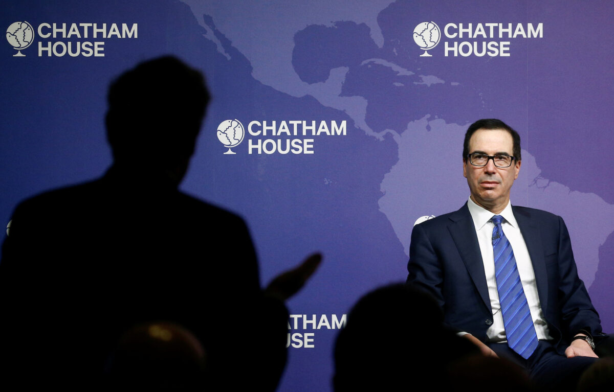 Steve Mnuchin speaks at an event
