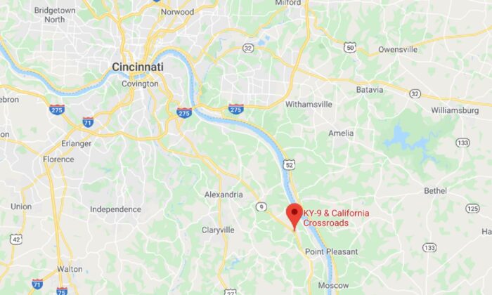 The approximate location of a crash involving a bus carrying Covington Catholic High School students on AA Highway in Kentucky on Jan. 25. (Screenshot via Google Maps)