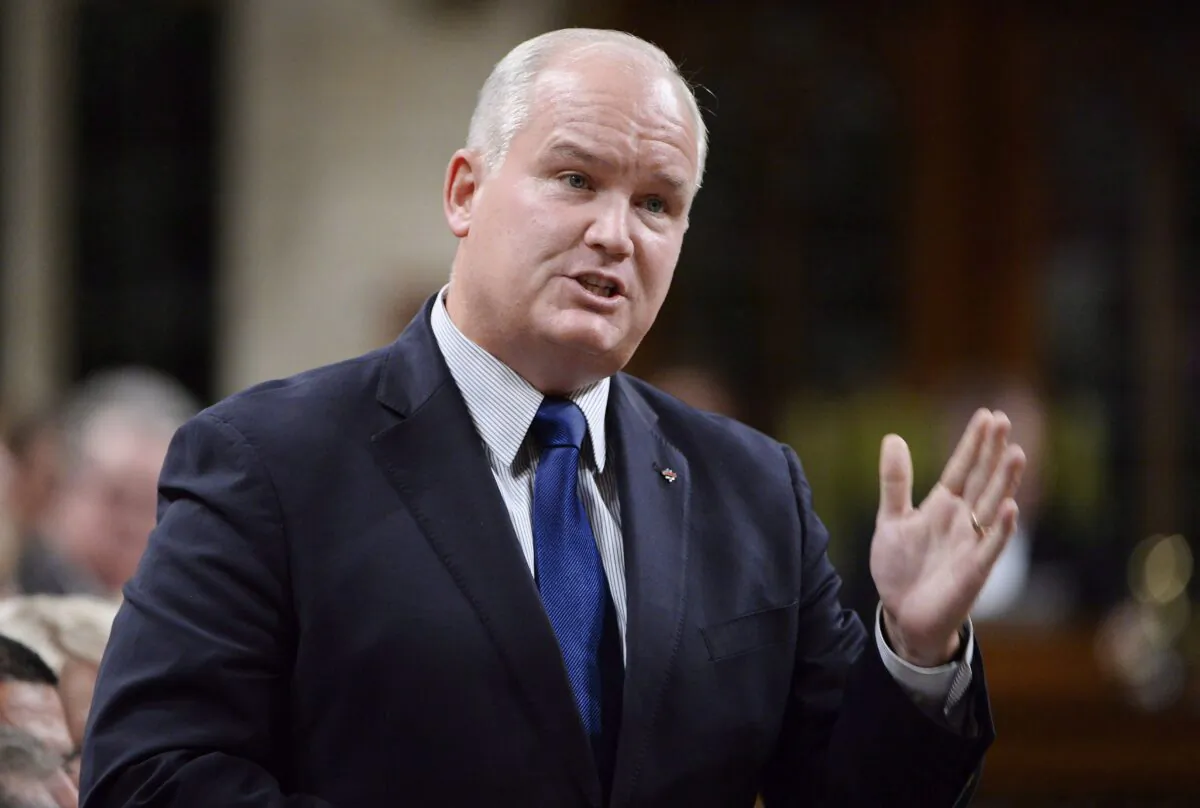 Conservative MP Erin O'Toole rises during question period in the House of Commons on Parliament Hill in Ottawa on Thursday, Sept. 27, 2018. O’Toole is officially kicking off his second attempt to become Conservative leader. (The Canadian Press/Adrian Wyld)