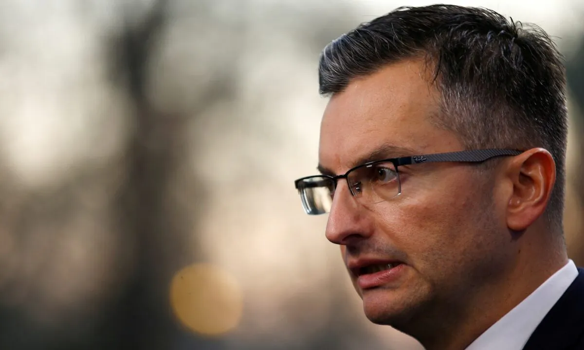 Slovenia's Prime Minister Marjan Sarec arrives for the NATO leaders summit in Watford, United Kingdom, on Dec. 4, 2019. (Henry Nicholls/File Photo/Reuters)