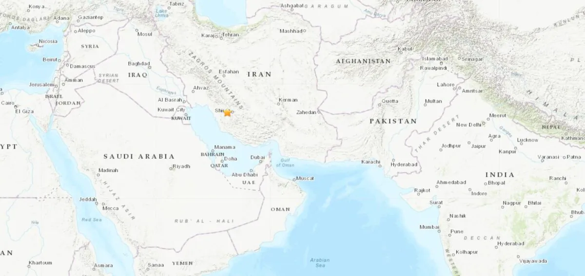 A magnitude 5.1 quake struck Fars province in southern Iran on Jan. 27, 2020. Geological Survey (USGS).