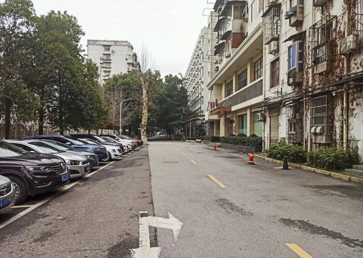 Dr. Khamis Hassan Bakari of Tanzania, shows an empty street in Wuhan, China on Jan. 27, 2020. Wuhan citizens are instructed to stay at home and avoid going to public places as much as possible. (Khamis Hassan Bakari via AP)