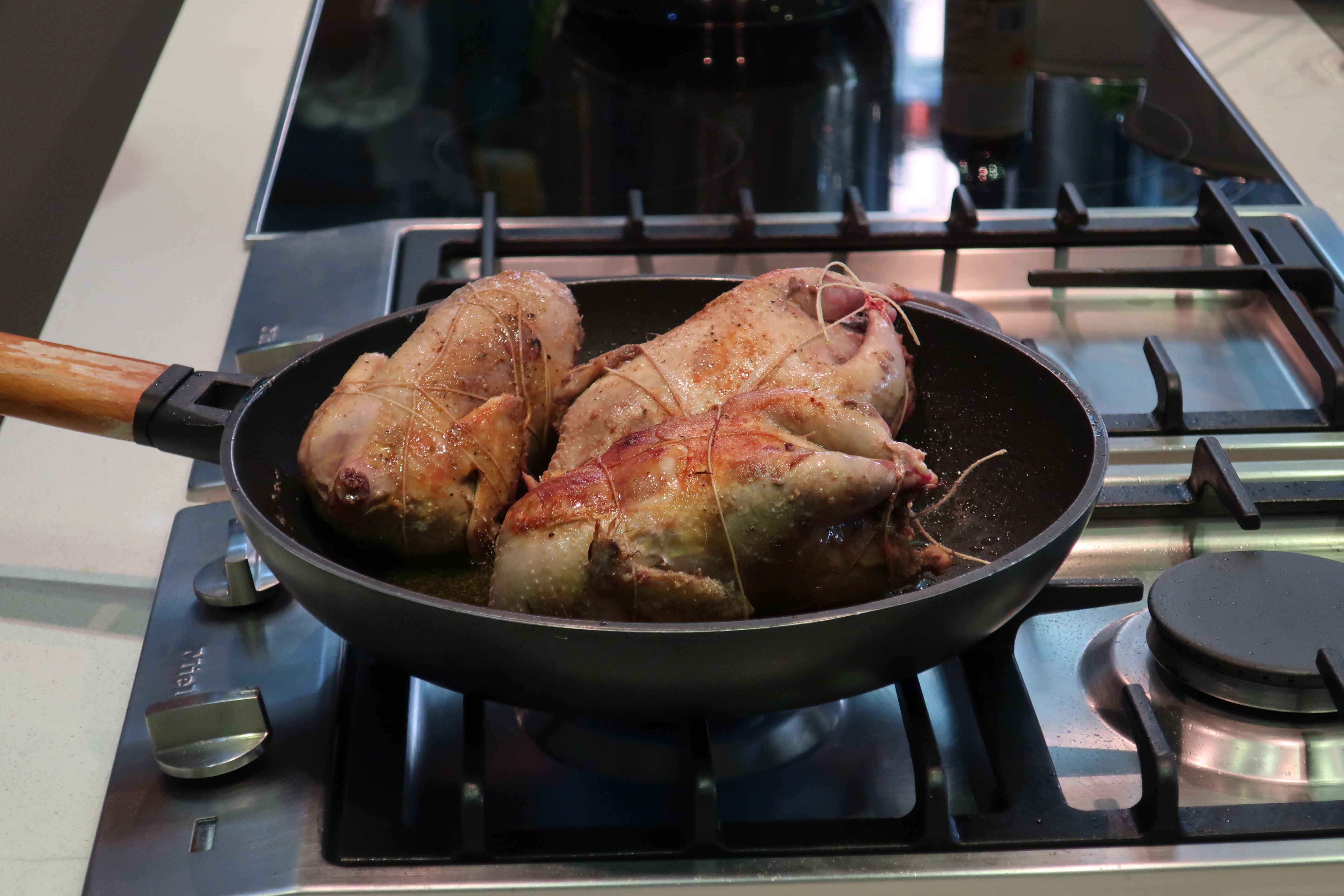 Browning the partridges