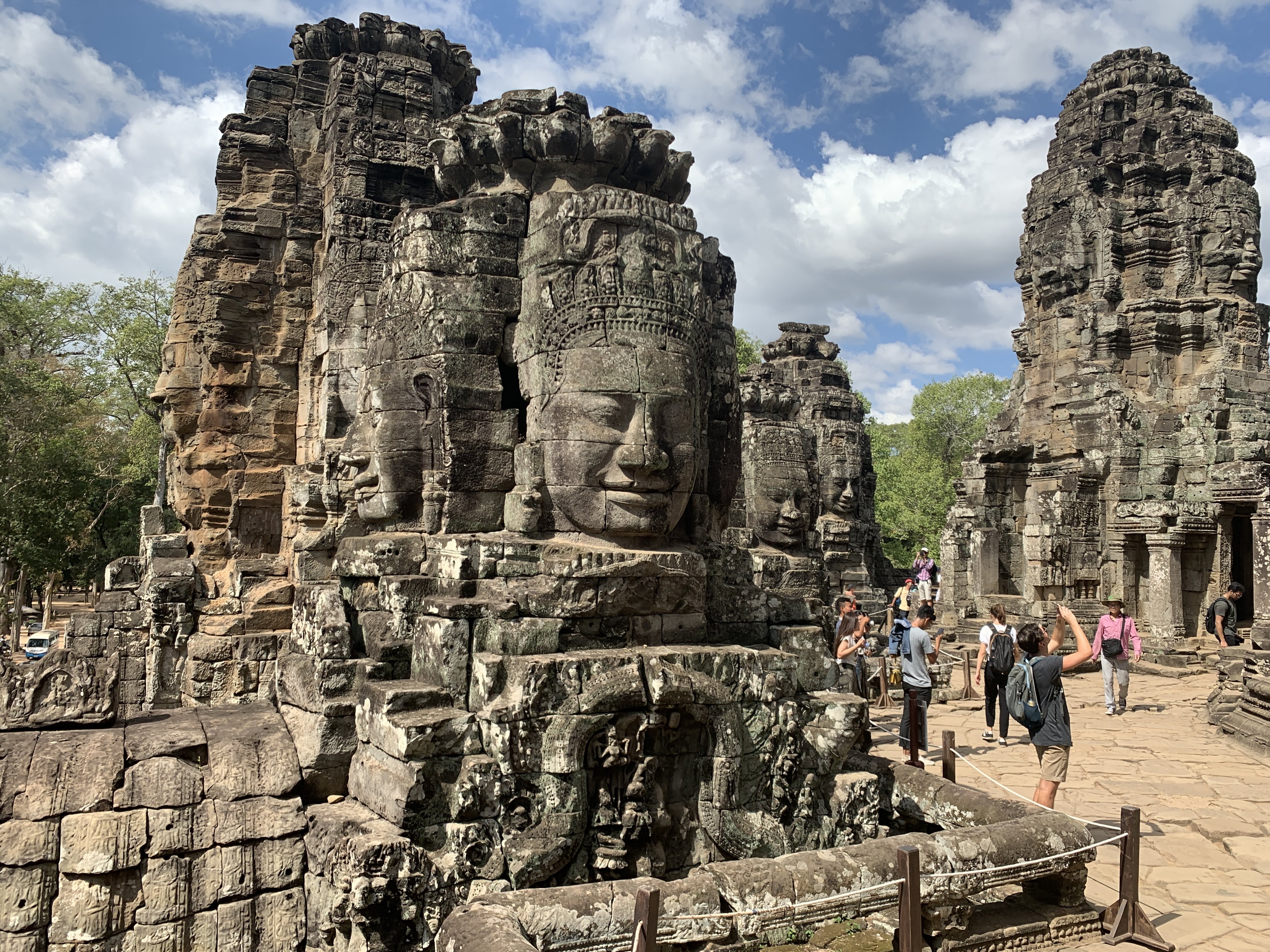 Bayon's giant stone faces.