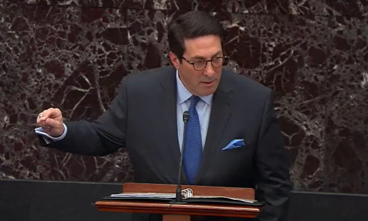 In this screengrab taken from a Senate Television webcast, Legal Counsel for President Donald Trump Jay Sekulow speaks during impeachment proceedings against President Trump in the Senate at the U.S. Capitol in Washington on Jan. 28, 2020. (Photo by Senate Television via Getty Images)