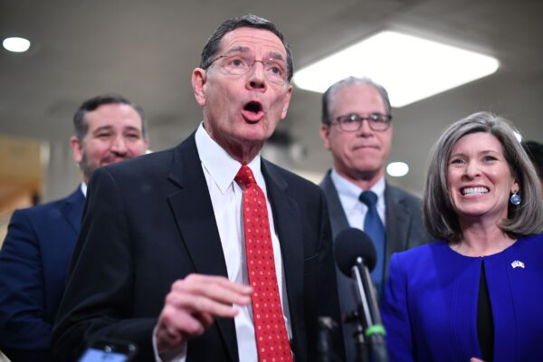 Sen. John Barrasso speaks to the media 