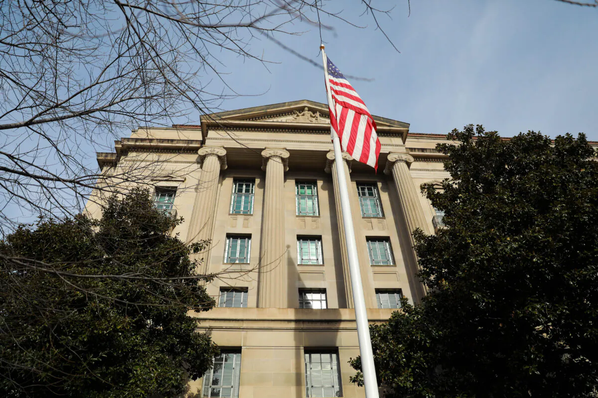 The Department of Justice building in Washington on Jan. 2, 2020. (Samira Bouaou/The Epoch Times)